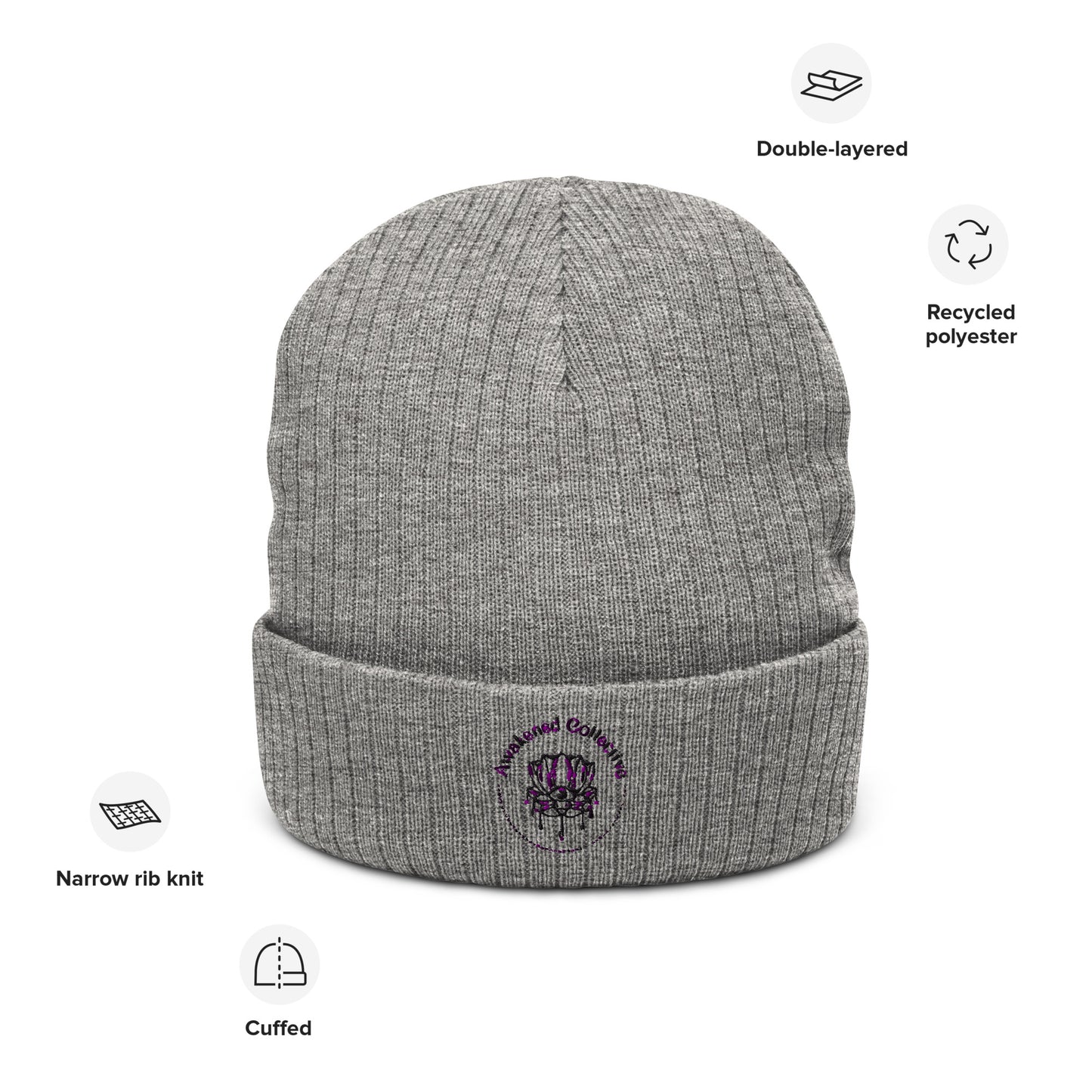 Awakened Collective Ribbed knit beanie