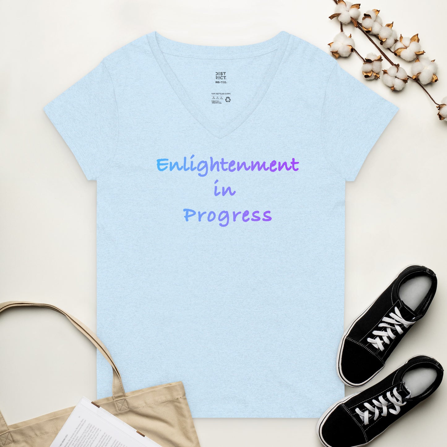 Enlightenment women’s recycled v-neck t-shirt